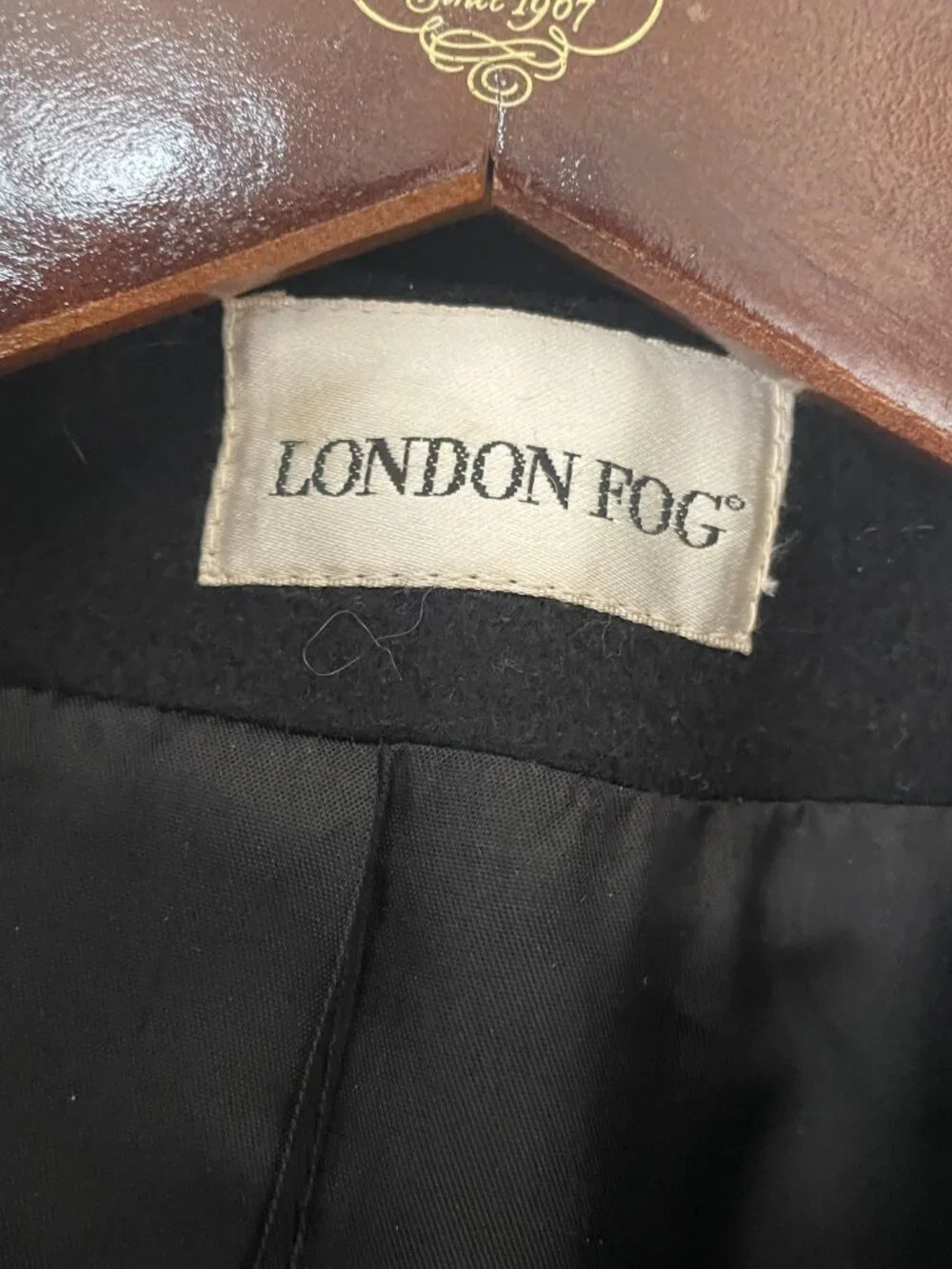 London Fog Black Double-Breasted Pea Coat Size 10 Wool - Picture 4 of 9